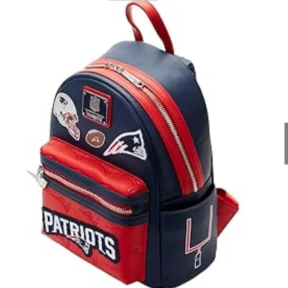 Loungefly Patriots Red and Navy Backpack - Picture 3 of 4